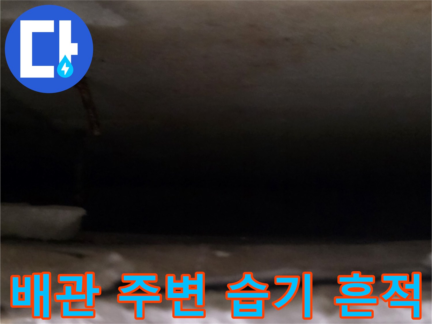 천장-내부-배관-연결부-주변의-습한-상태