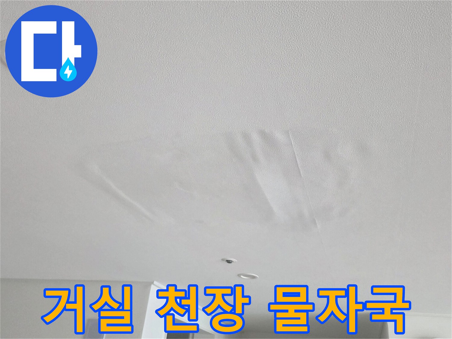 안양 비산동 아파트-거실 천장에 발생한 넓은 물자국 현황