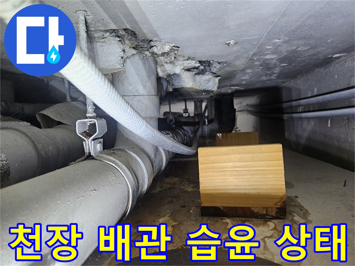 상가-천장-배관-주변의-습기-및-축축한-마감재