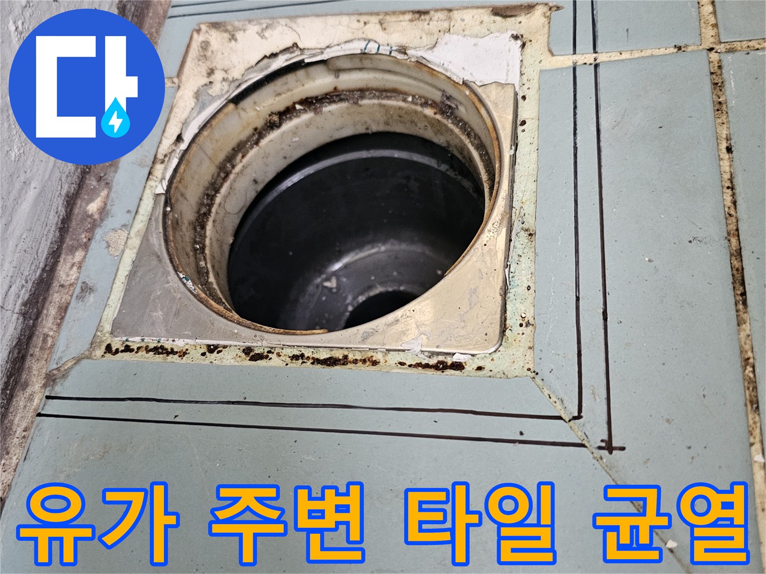 배수관-연결부-타일-균열-및-이격-상태