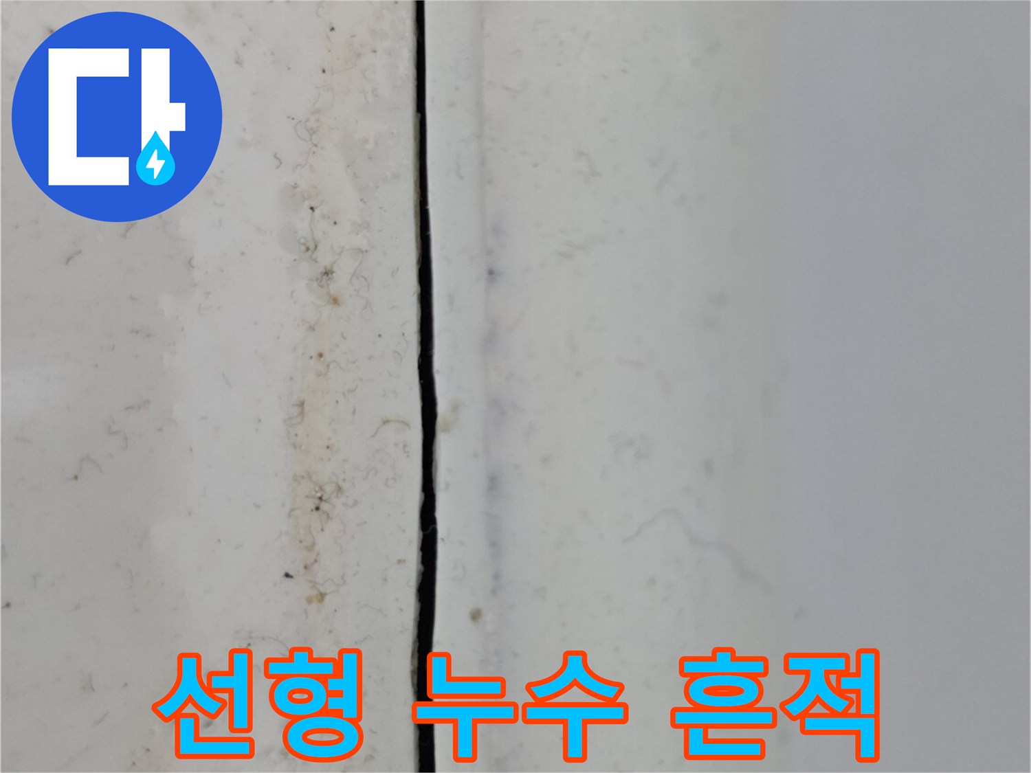 천장-표면에-나타난-길쭉한-누수-침투-자국