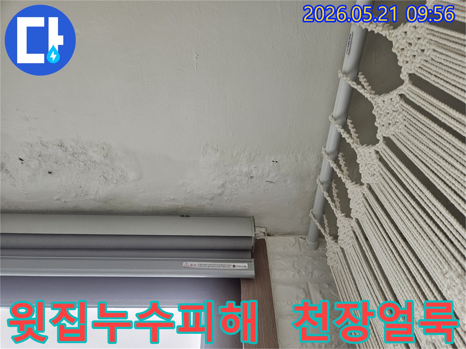 윗집-누수로-인한-천장-얼룩과-벽지-손상-현장-사진