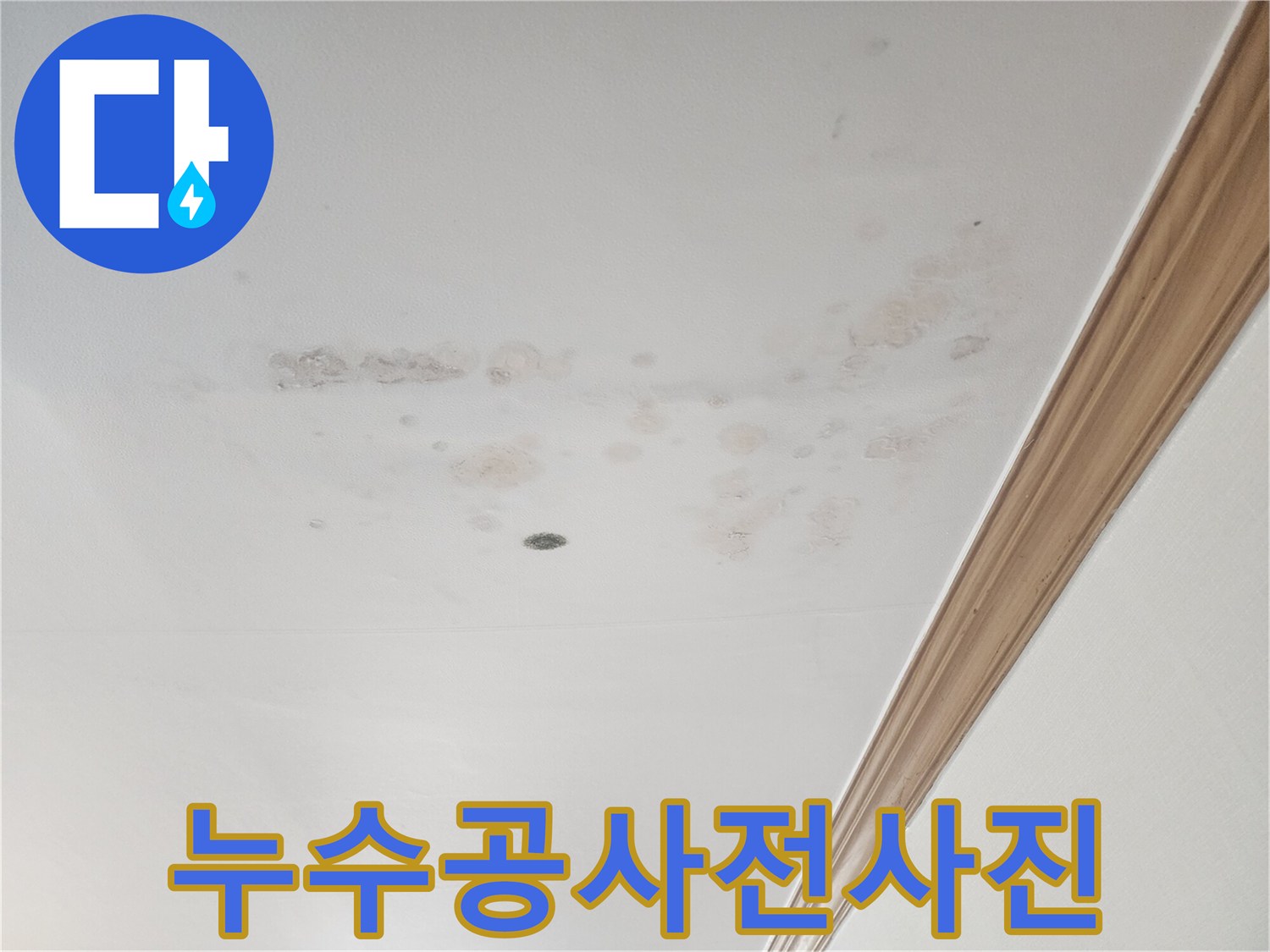 물샘으로 생긴-얼룩이-천장 전체에-퍼져있는-누수 공사 전-상황입니다.