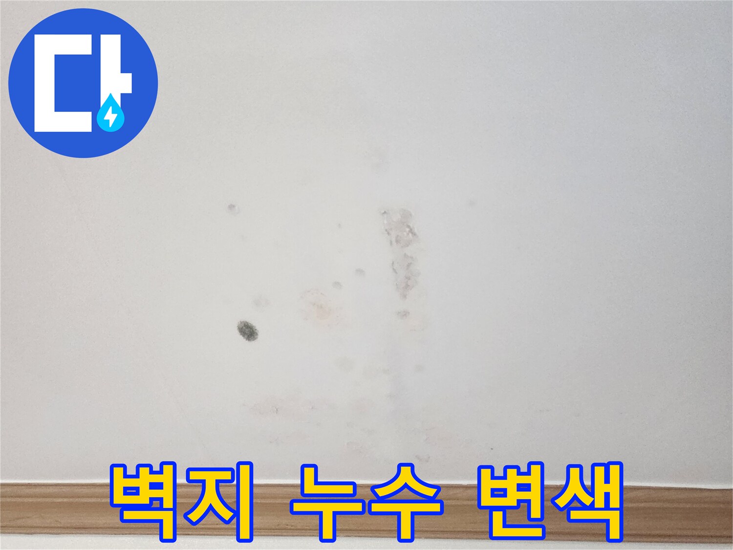아파트 벽지에 나타난 누수로 인한-변색 흔적을-누수 전문가가-원인 분석을 위해-세밀하게 관찰하는 모습