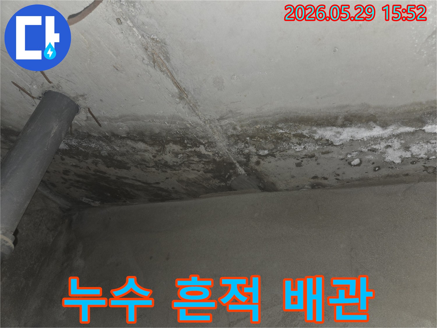 상계동-아파트-천장에-남은-누수-흔적을-통해-배관-문제를-예측하고-진단하는-모습