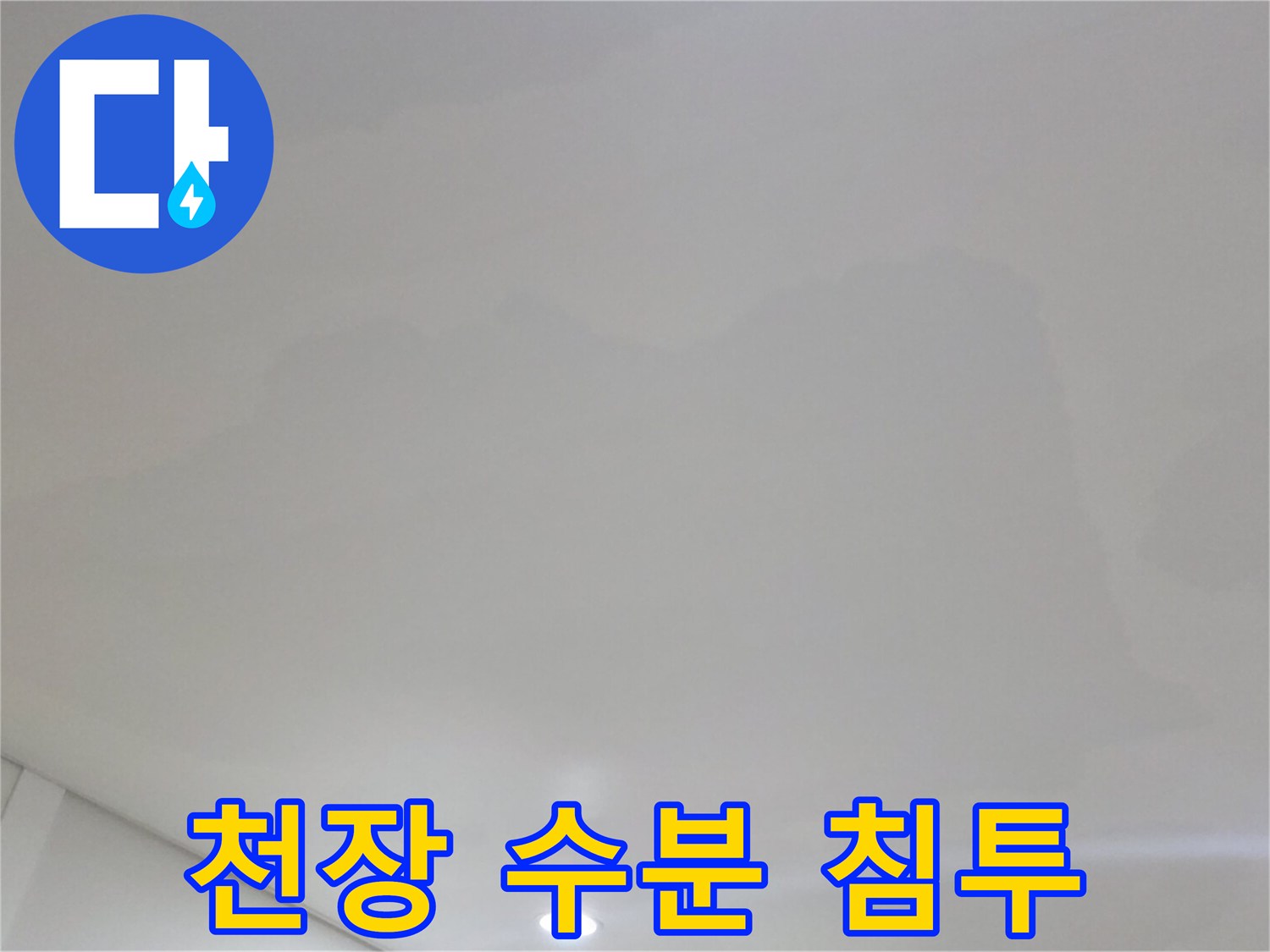 일산서구 거실-수분이 스며들어 짙게 변한 천장 벽지