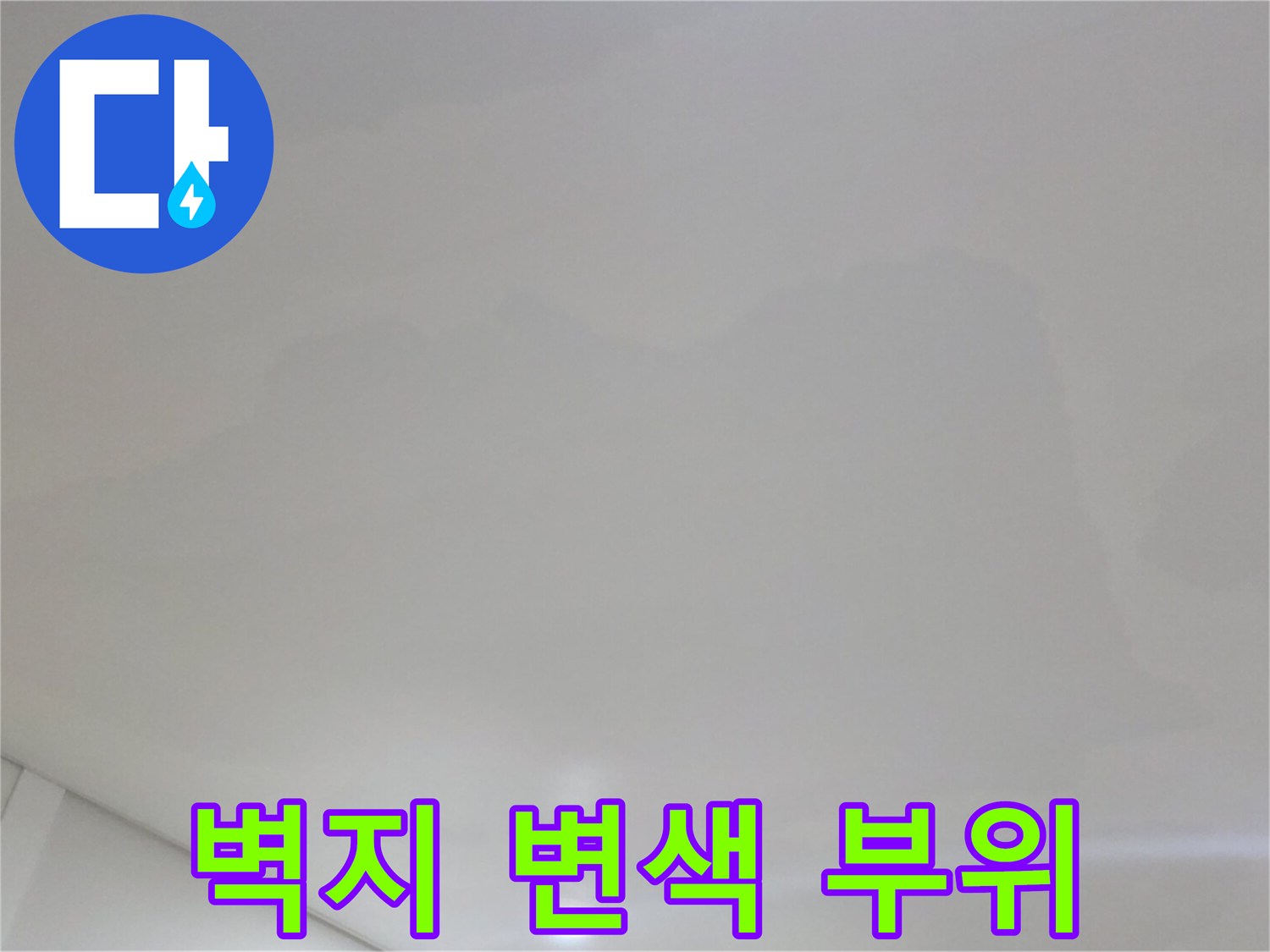 일산서구 아파트-넓은 면적으로 나타난 천장 벽지 물자국