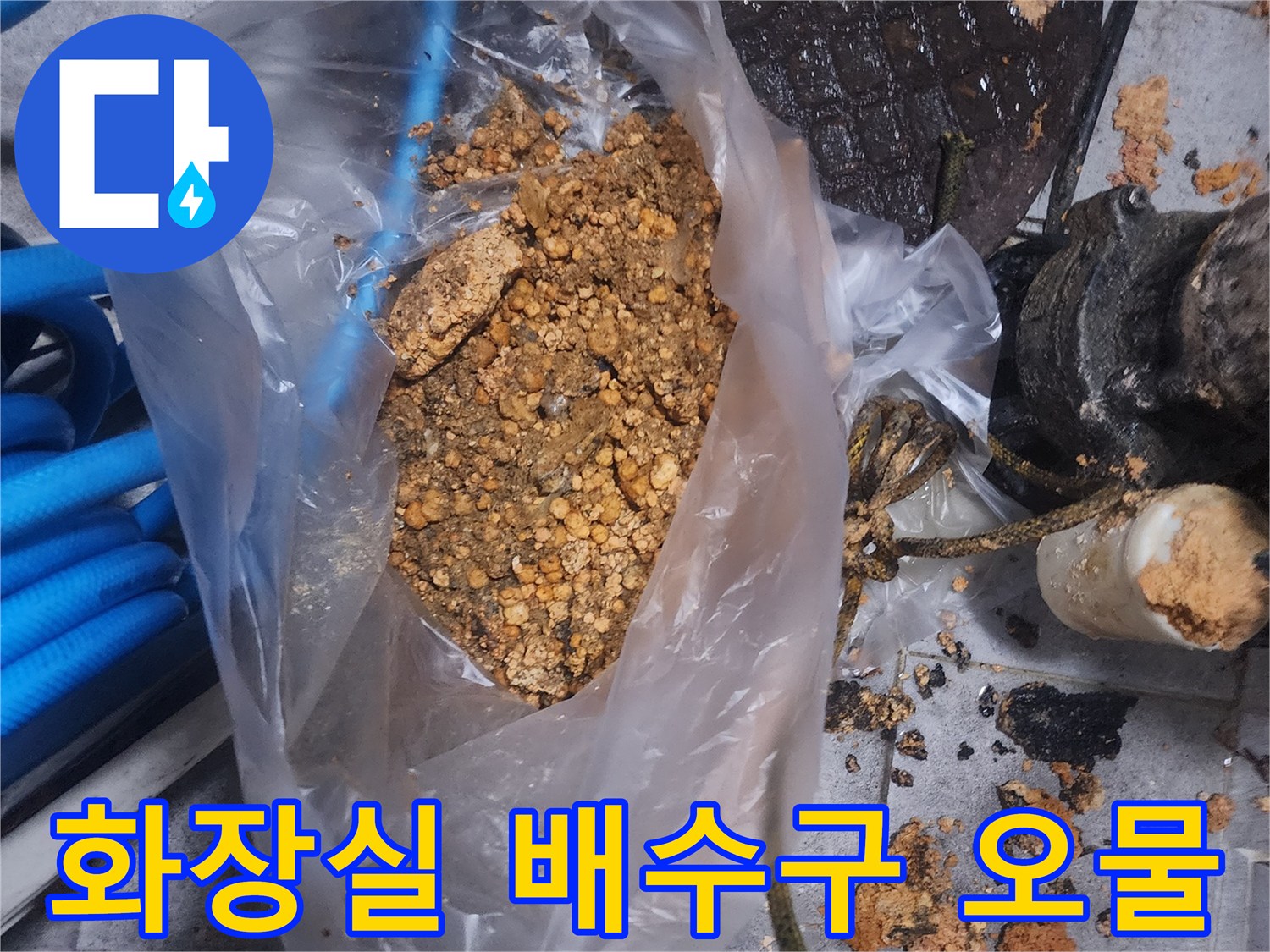화장실-배수구에서-제거된-머리카락과-비누-찌꺼기-등으로-이루어진-고형-이물질-사진