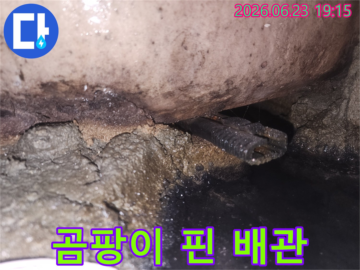 누수-탐지-후-발견된-오염된-배관-상태를-자세히-보여줍니다