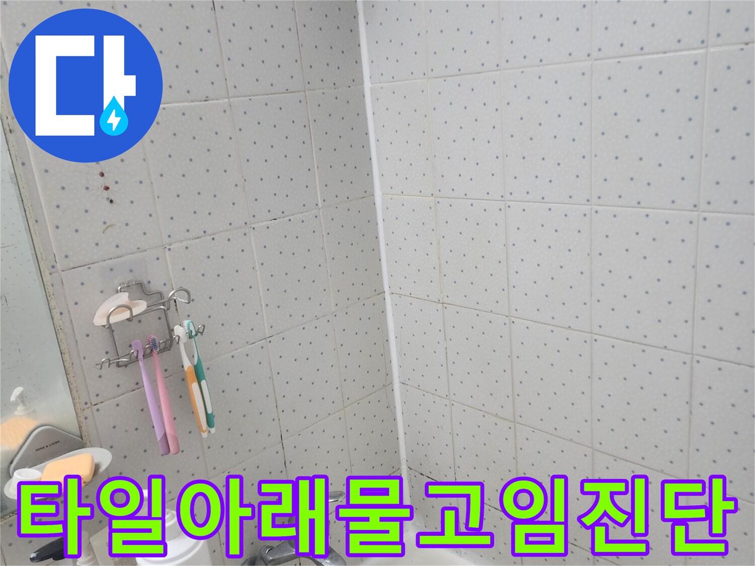 한신아파트-아랫집-누수-욕실-타일-아래-물-고임-현상-진단-모습