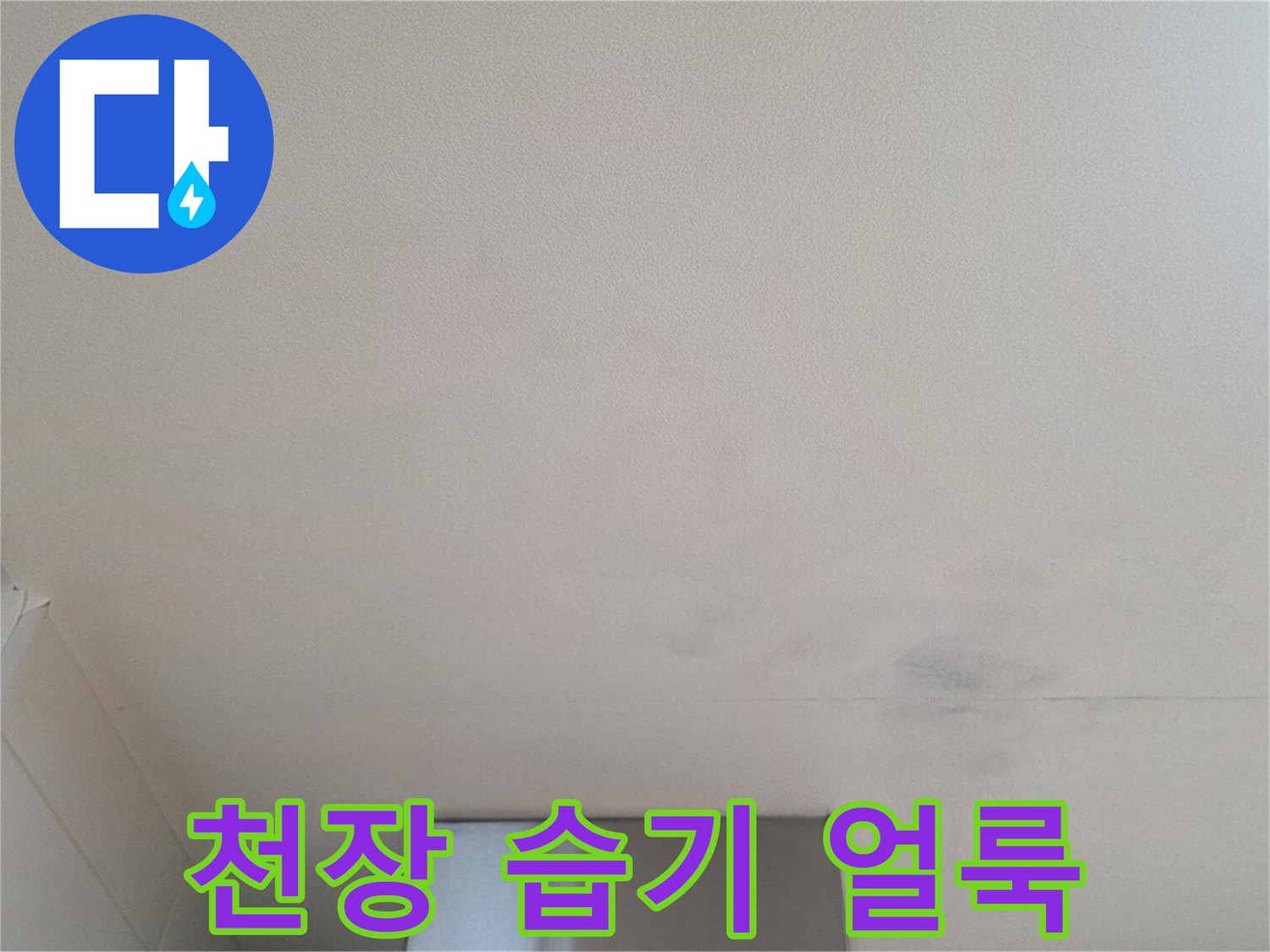 아파트 내부-젖은 천장 마감재 모습