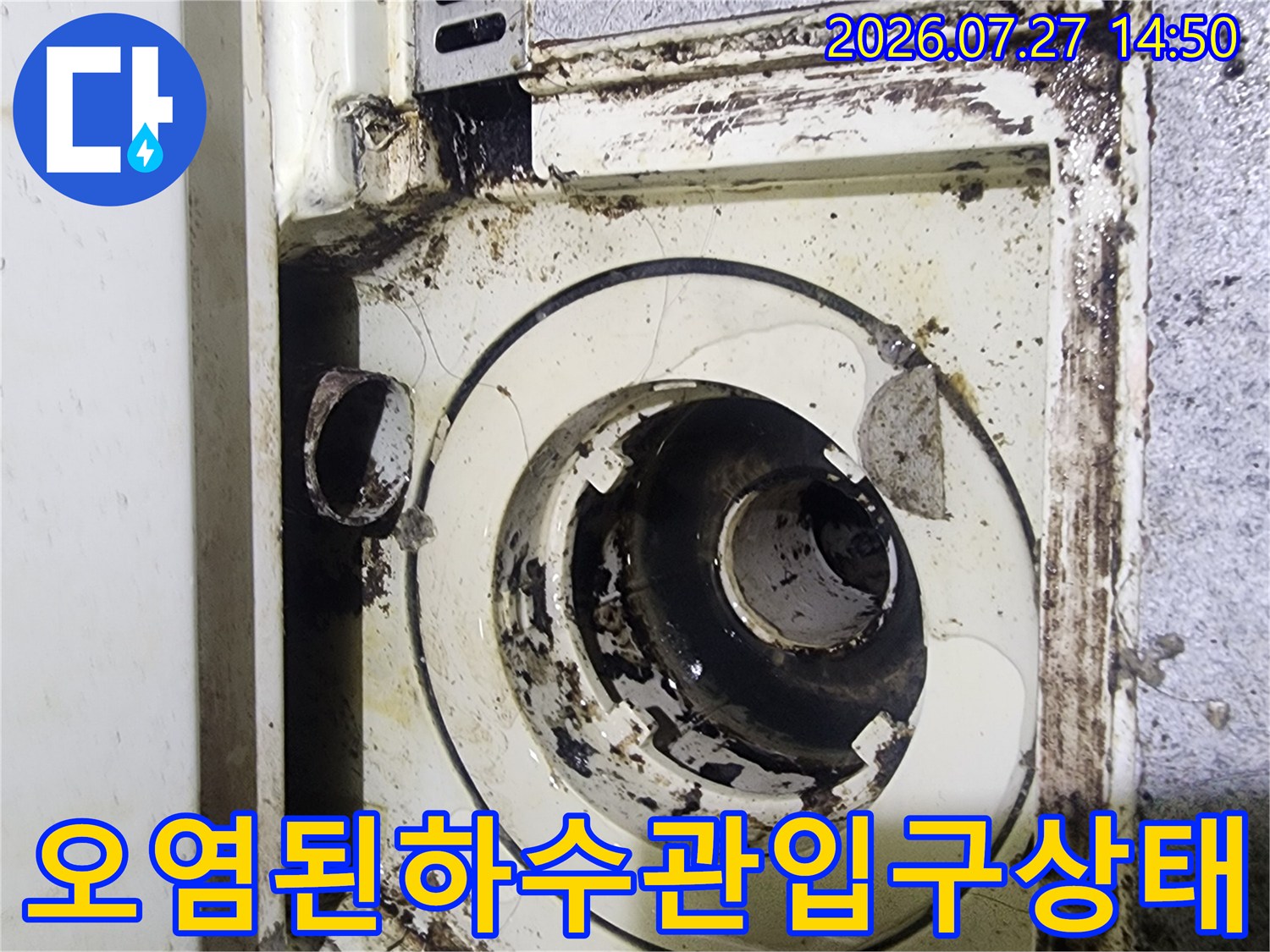 욕실-배수구-내부의-이물질과-배관-접합부의-노후-상태