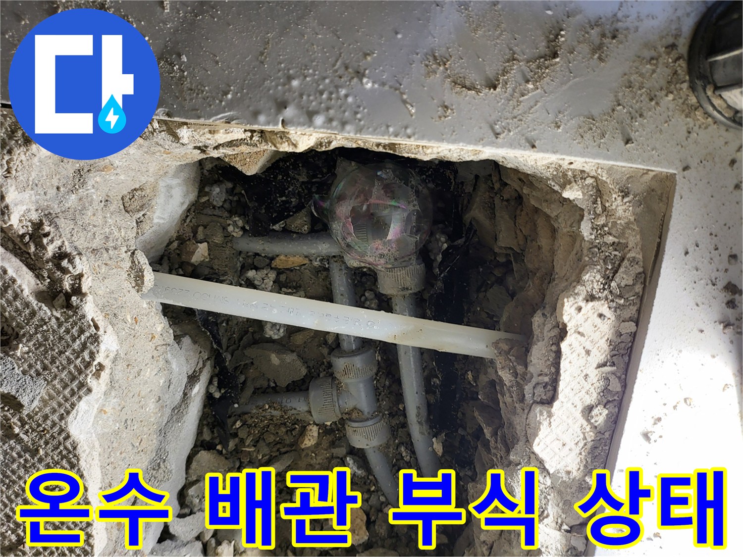 일산서구 현장-노후된 온수 배관의 부식 및 누수 지점 확인