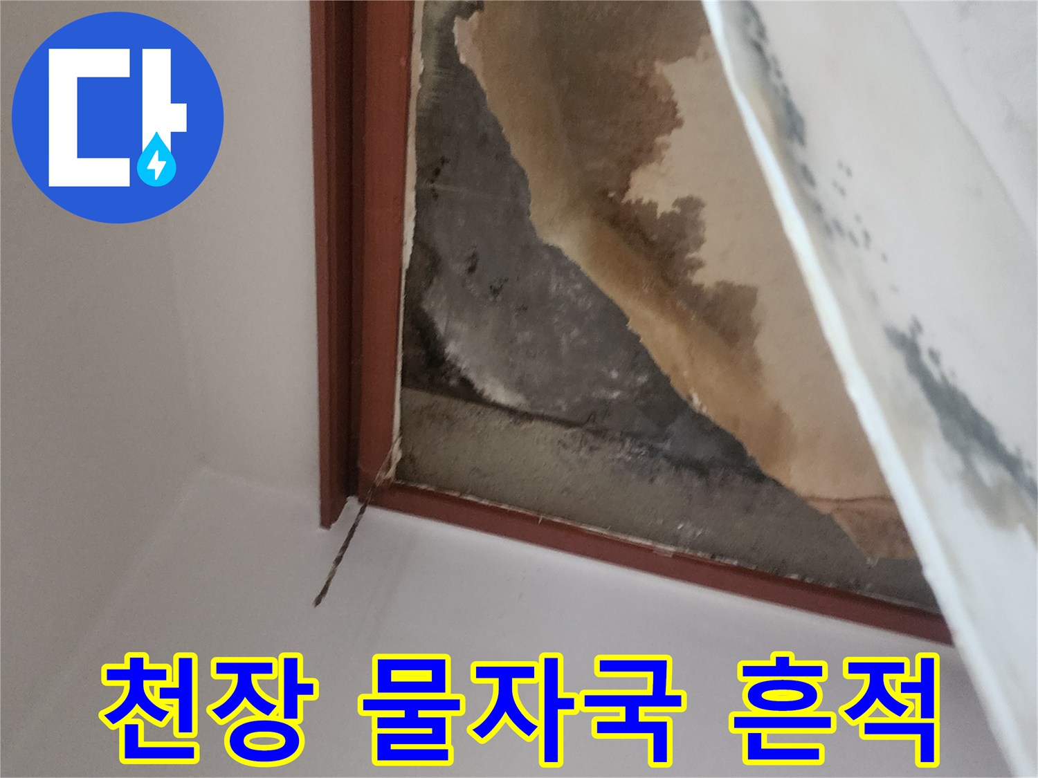 아래층-천장-도배지가-젖어있는-상태입니다