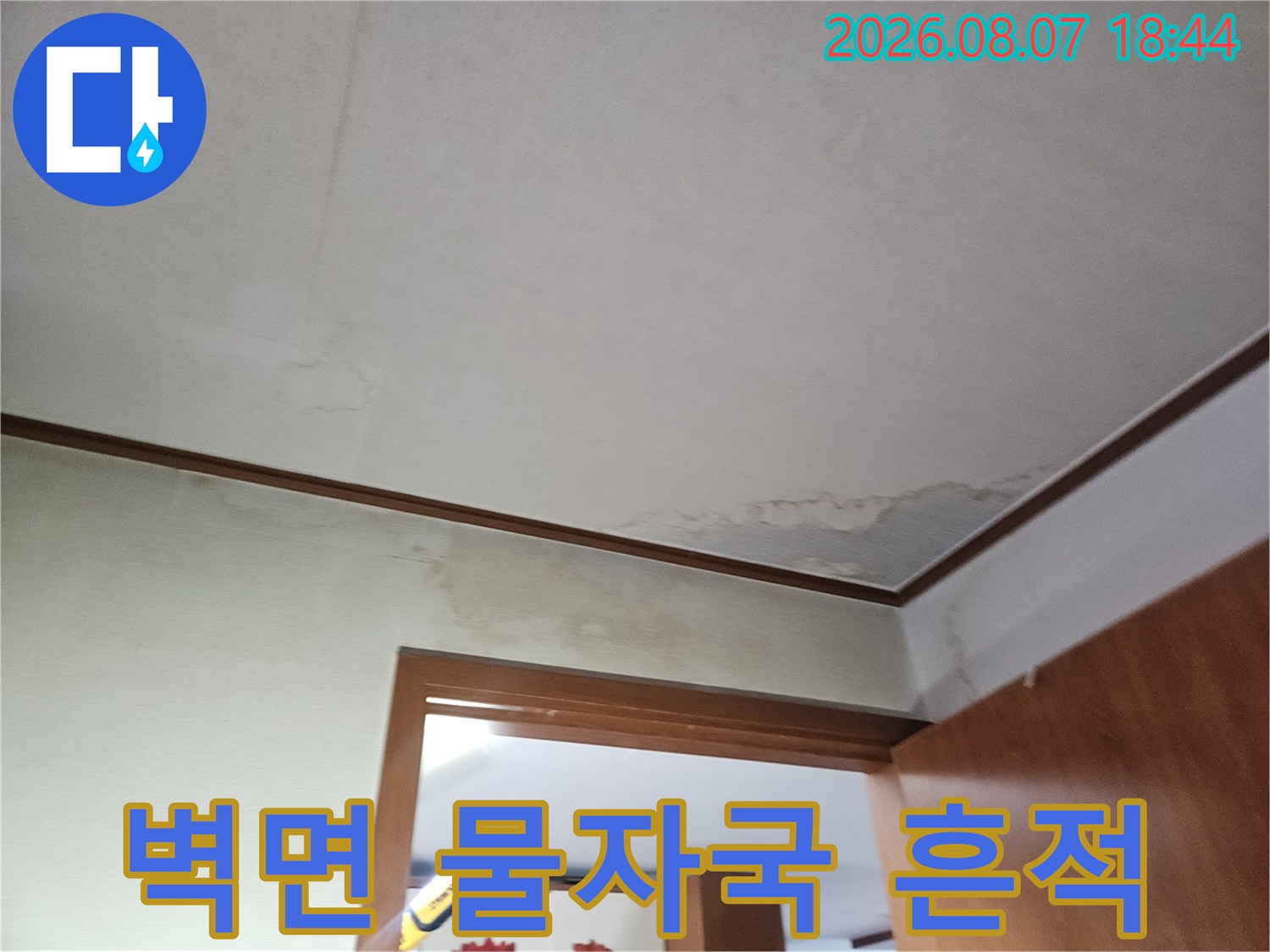 파주 문산 아파트 벽면 하단에 발생한 누수 및 습기 얼룩 사진