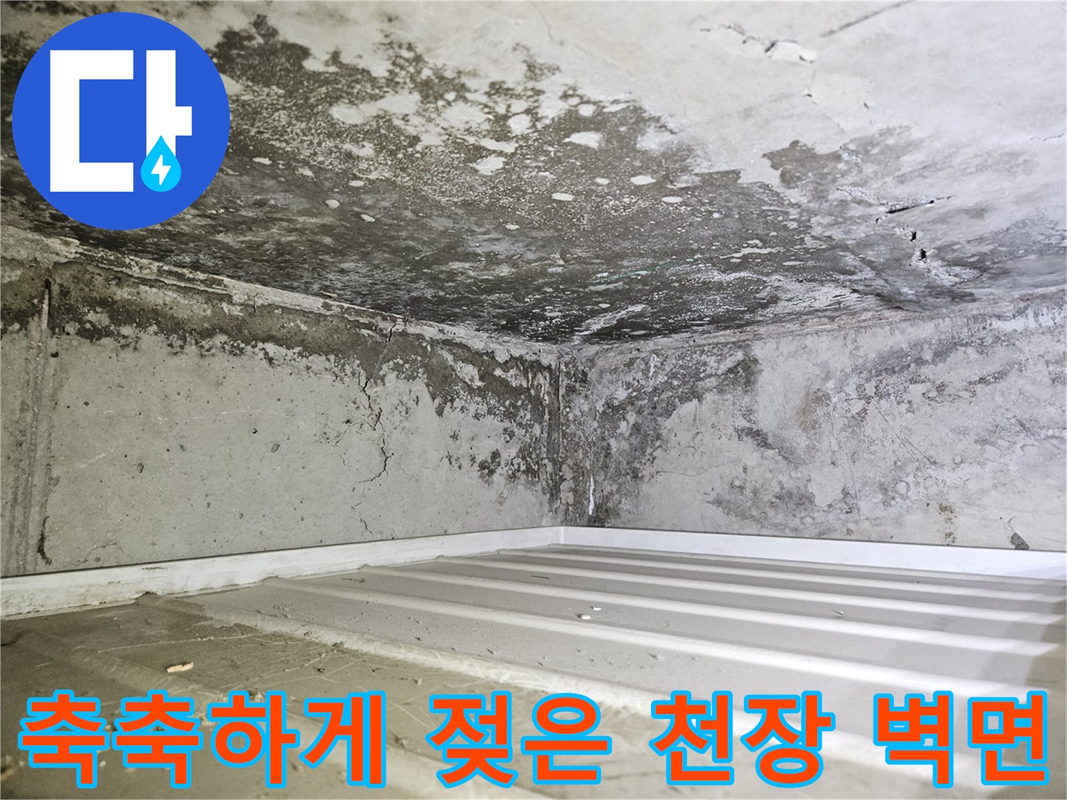 습기로-인해-곰팡이가-발생한-화장실-천장-내부