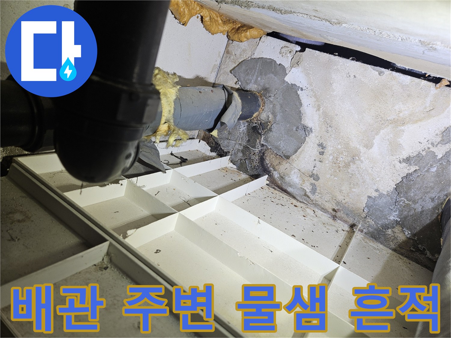 화장실-천장-배관-주변의-습기와-곰팡이-상태