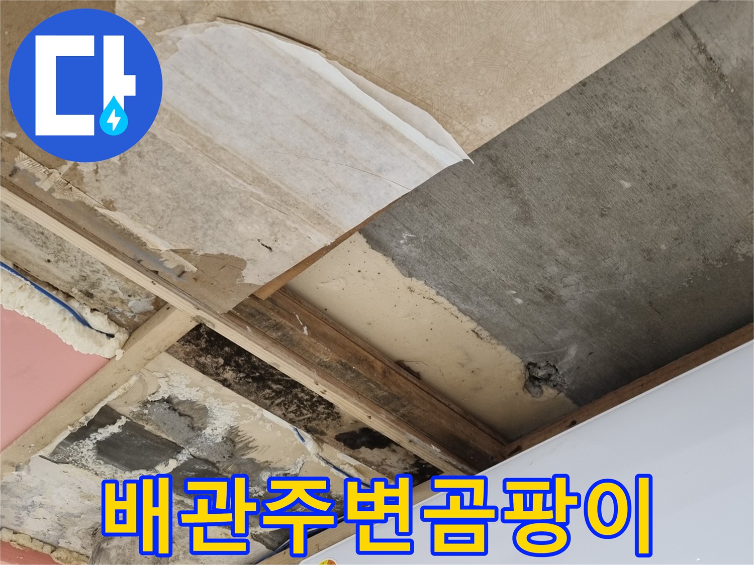 에어컨-드레인-배관-및-단열재-주변의-습기-상태