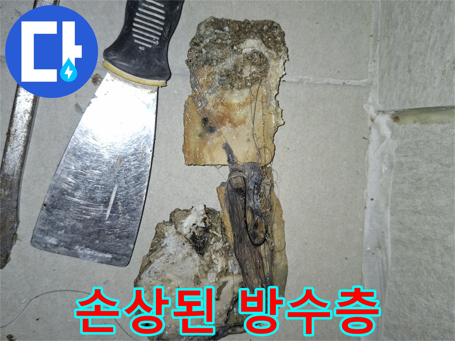 세탁실-배수구-주변의-부식된-방수층-현장