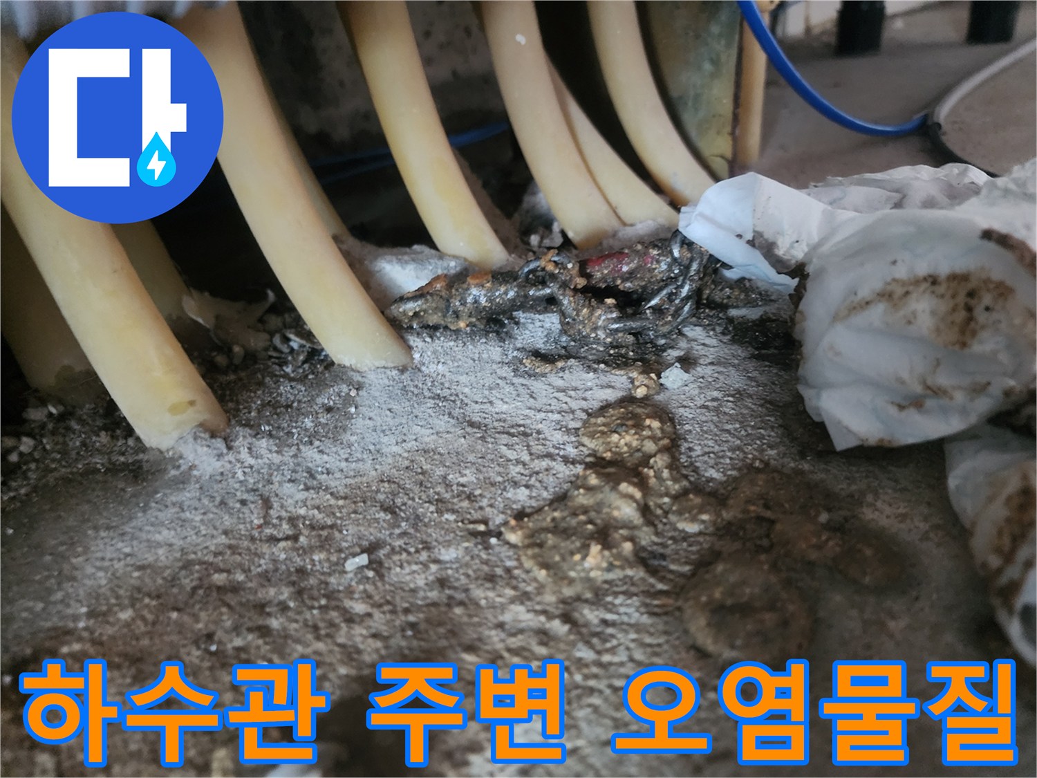 하수관-주변의-찌꺼기와-오염된-잔여물