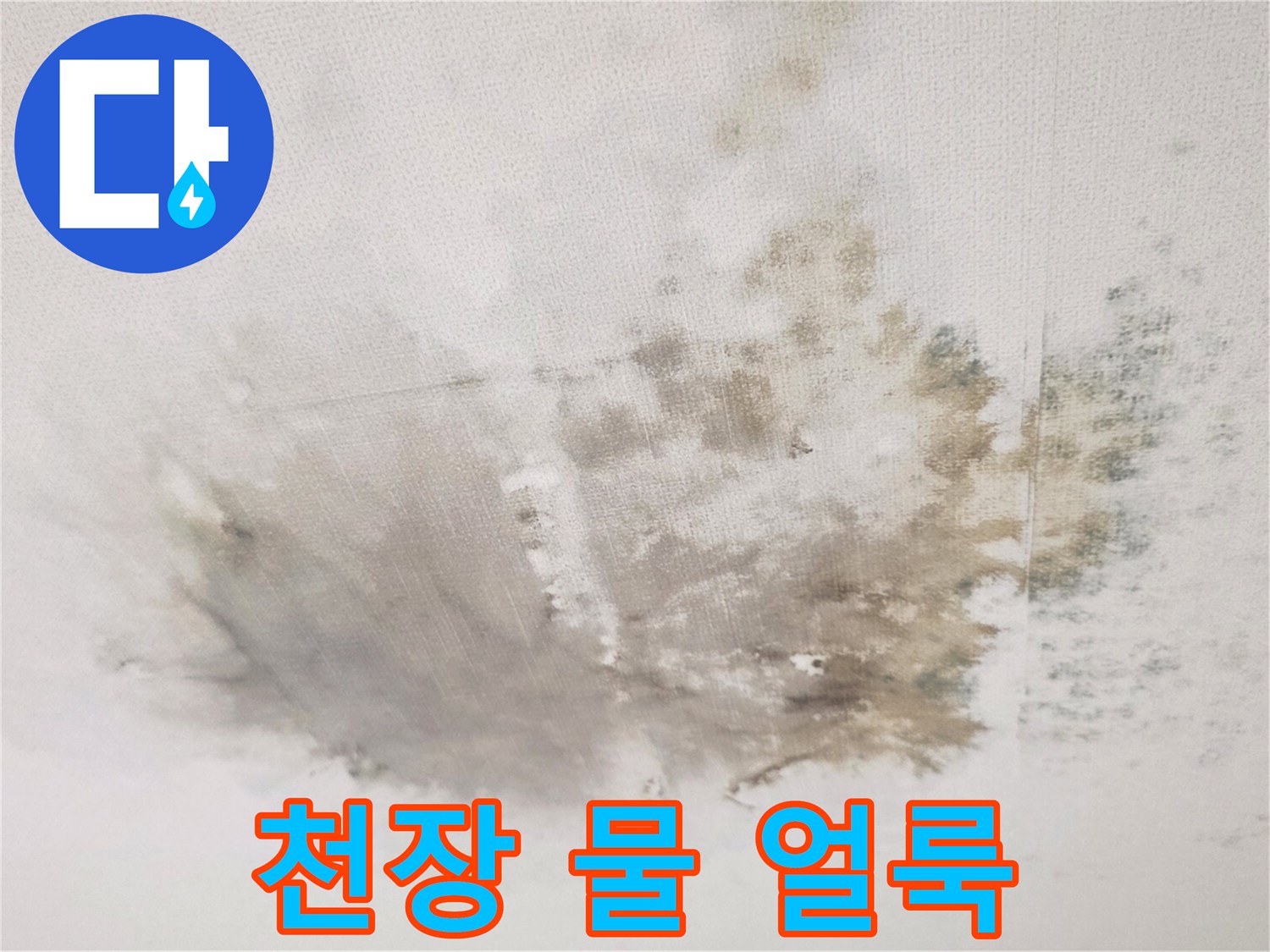 천장 누수-넓게 퍼진 젖은 자국