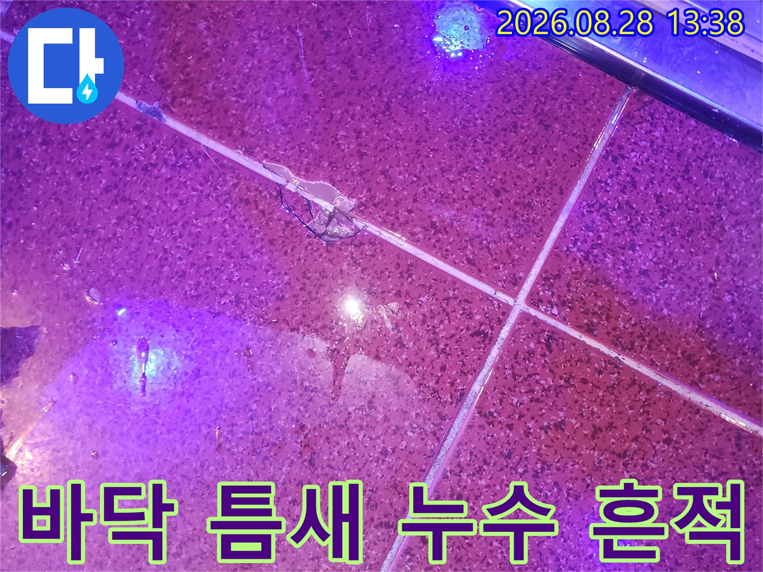 어두운 지하 공간-타일 사이의 습기 유입 경로