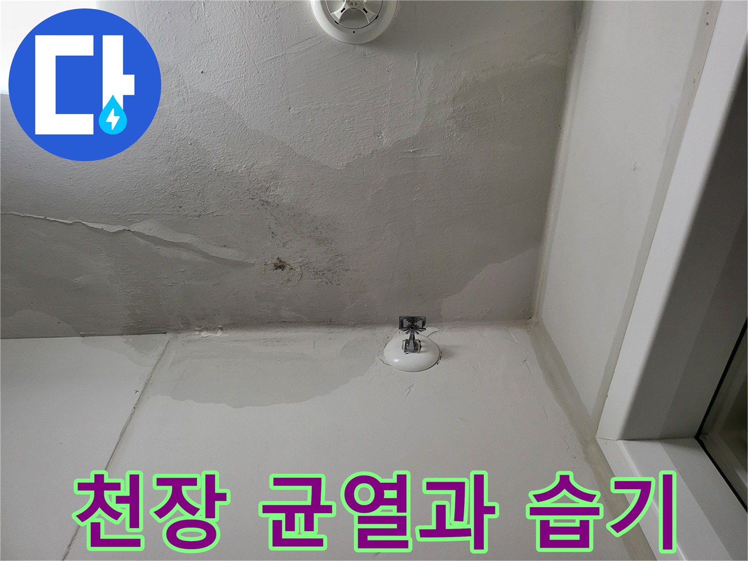 화성 동탄 세탁실-천장 배관 주변의 누수 징후