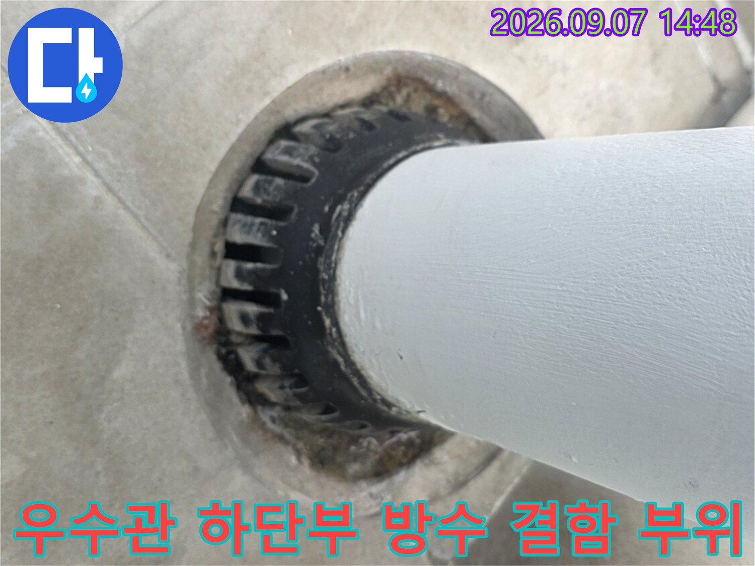 수내동 현장-우수관 주변의 노후된 배관 연결부와 틈새 확인