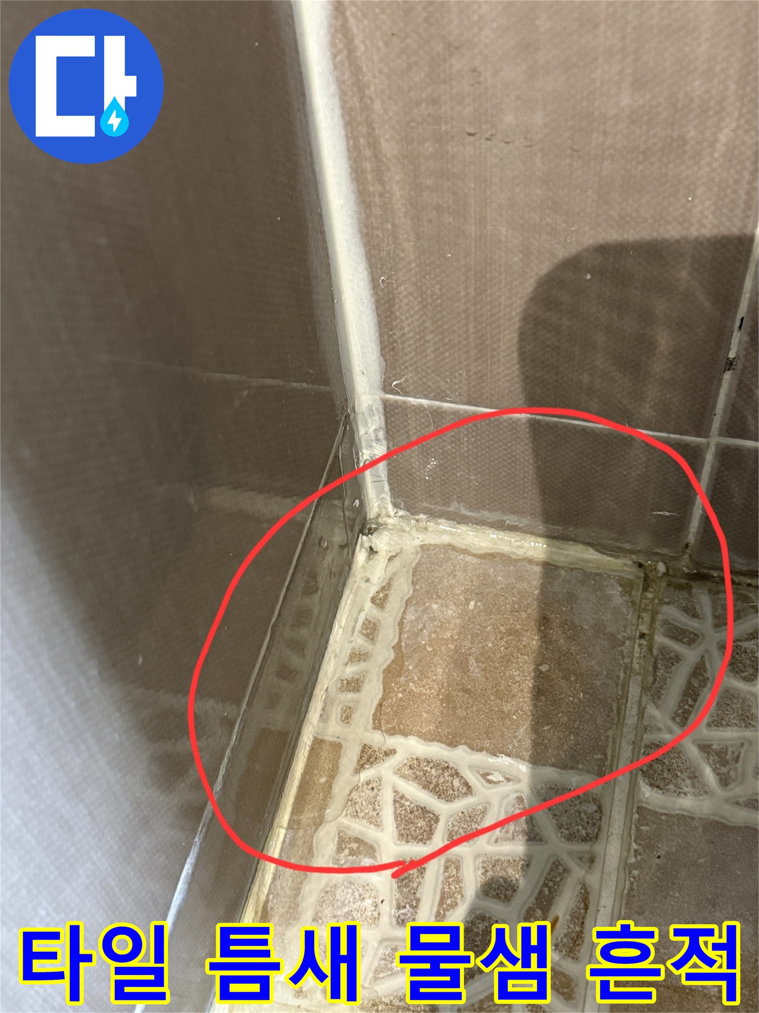 변기-주위-타일-사이-물고임-발견