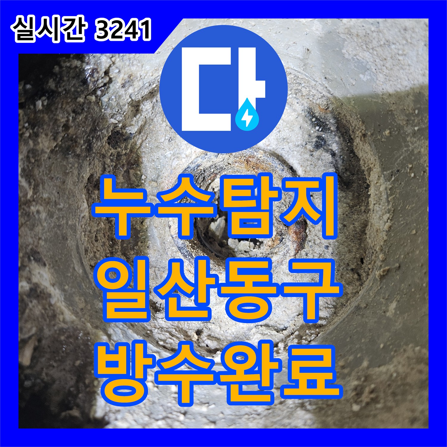 누수탐지 화장실 바닥 유가 주변 방수층 파손을 정밀하게 보수한 사례 경기 고양시 일산동구 장항동